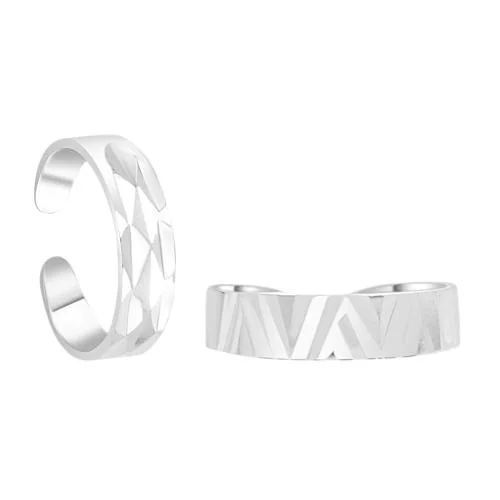 Silver Toe Ring Silver Pure 925 Bichhiya For Women and Girls Unique Cut And Diamond Polish Finish Sterling Silver Jewellery Ring Pair of 2 Stylish Bichhiya
