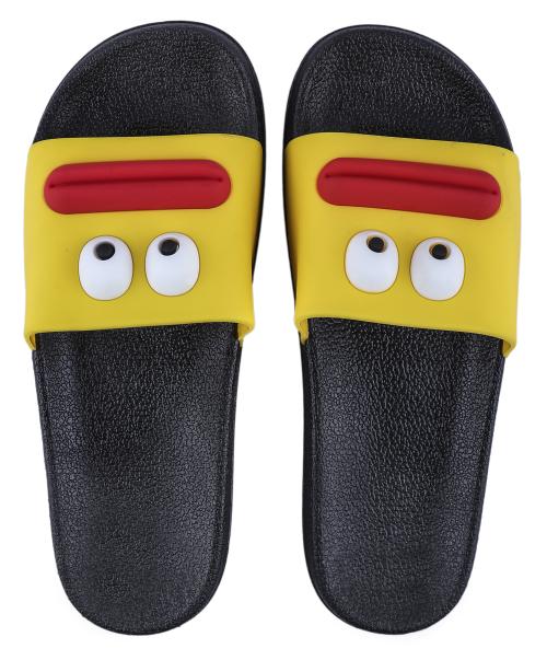 CASSIEY Slippers for Men's and Women's Fashion Slides Flip Flops Open Toe Non Slip Outdoor- Yellow