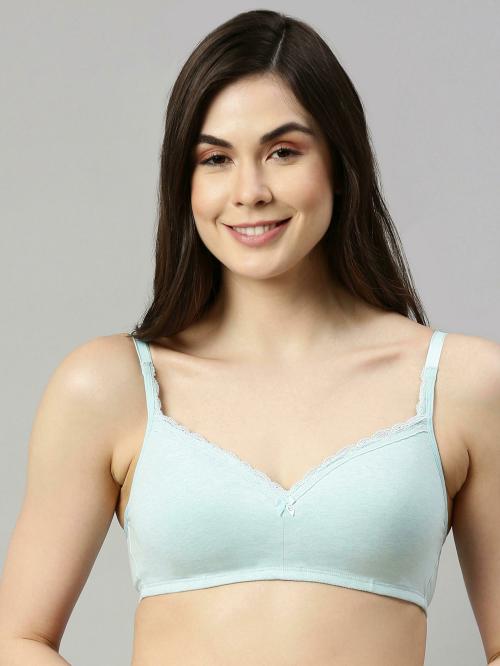 Enamor A017 Smoothening Balconette Cotton T-shirt Bra for Women- High Coverage, Padded and Wirefree