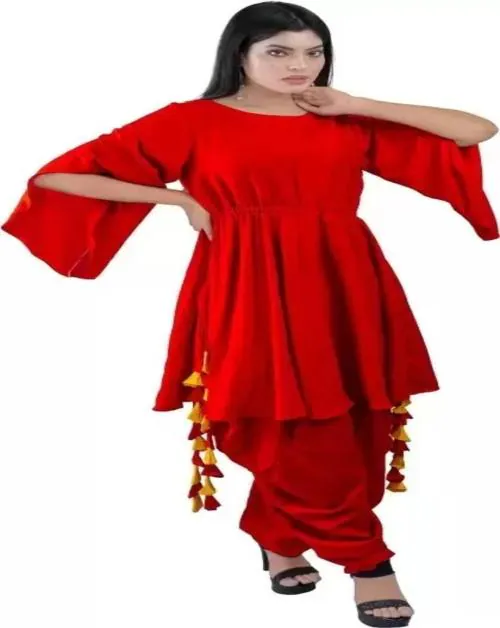 Rayie collection women kurta and dhoti set ( XL) red