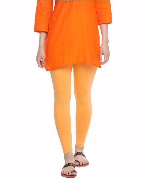 Dollar Women's Missy Pack of 1 Papaya Color Slim fit Comfortable Ankle Length Leggings