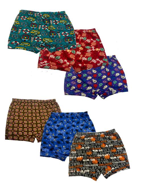 Baby Kids and Junior's Trunks-Pack of 06 -Assorted