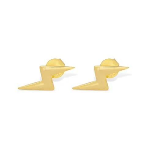 Giva Sterling Silver 18K Gold Plated Lightning Bolt Stud Earrings For Women