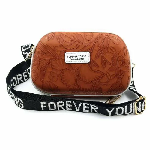 PRP Collection Hard Case 3D Sling Box Bag | Hand Clutch |Shoulder Bags Crossbody Purse for Girls And Women BROWN