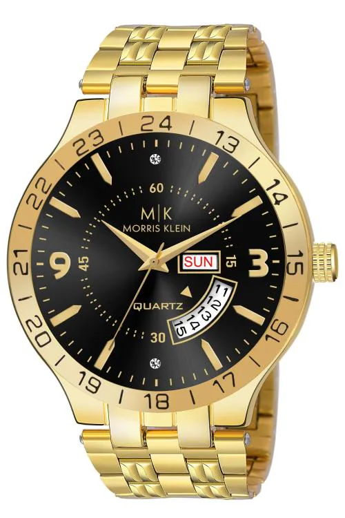MORRIS KLEIN MK-1035 ORIGINAL GOLD PLATED DAY & DATE FUNCTIONING Analog Watch - For Men