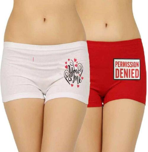 Buy Jocker Women Multicolor Cotton Pack Of 2 Boy Shorts Panties (100 Cm