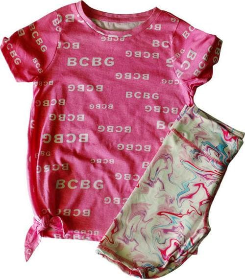 Indian Natures Girls Pink Printed Cotton Blend Tshirt and Pant Set (11-12Y)