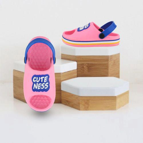 ONFEET Kids Stylised Comformtable Lightweight CuteNess Typographic Pink Casual Clogs for 15 Months to 3.5 Years Boys/Girls/Toddler/Infant/Babies