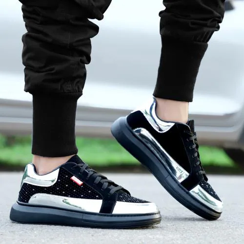 Rzisbo Sneakers Shoes For Men (Silver)