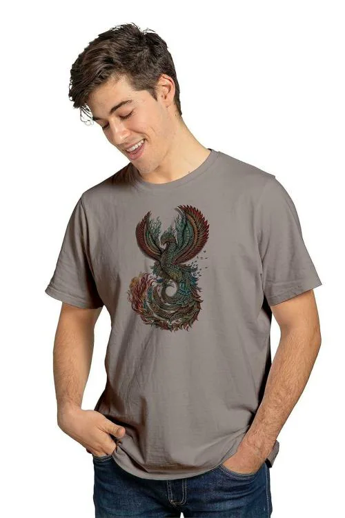 Ultrastyle Bird Dragon Printed Graphic T-Shirt for Men & Boys, Regular Fit Funny T-Shirts for Man, Round Neck Stylish Men’s Tshirt, Unisex Trendy Cotton Blend Unique Cool T Shirt Combo Tee