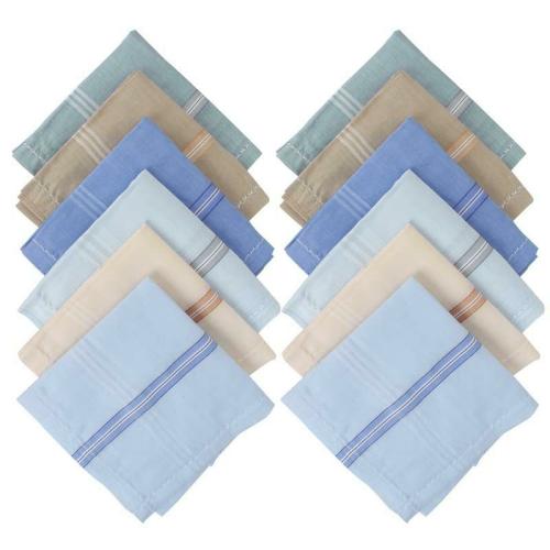 Jenny Denial Men and Boys Multicolor Cotton pack of 12 Handkerchiefs (48 x 48 cm) XXL