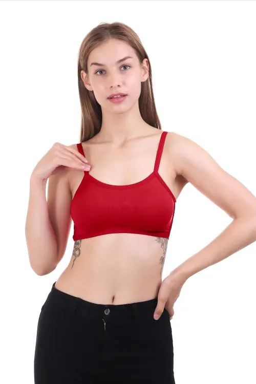 VS Beauti Women's Pure Cotton Flexi Fit Lightly Padded 6 Strap Sports Short Bralette Bra