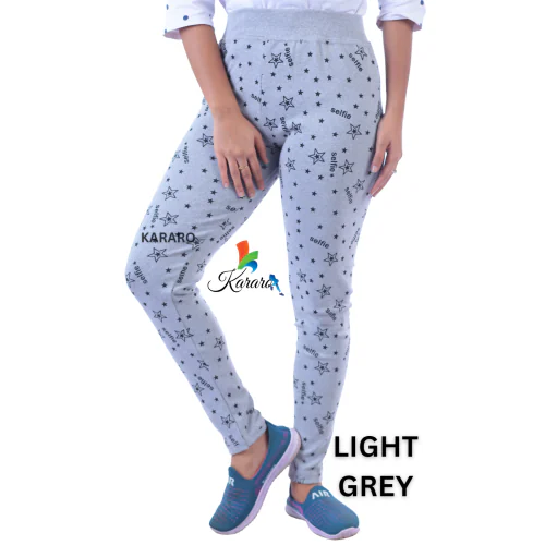 KARARO SELIFE STAR PRINT JEGGINGS(LIGHT GREY)