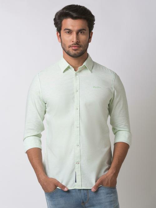 Being Human Green Long Sleeve Supper Slim Fit Shirts