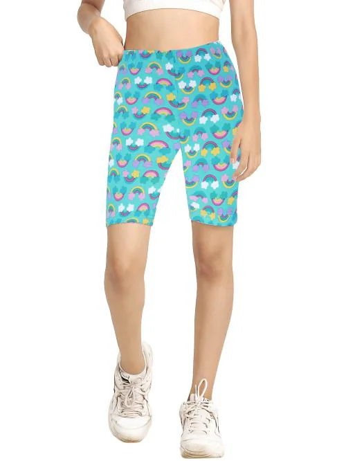 Dchica Rainbow Print Cycling Short For Girls | Pack of 1