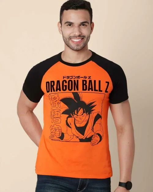 Free Authority Young Men Dragon Ball Z Printed Orange Tshirt