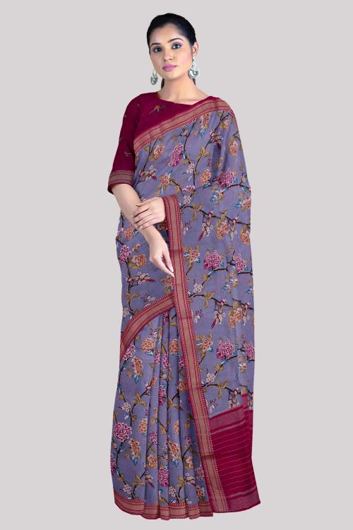 MERCIRIZED DIGITAL PRINT SAREE
