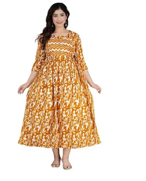 Buy Patricia Designers Pure Cotton Maternity Wear Anarkali Kurta with 2