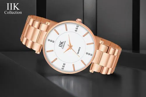 IIK COLLECTION Watches for Men Round Studded Formal Dial |Analogue Quartz Movement Mens Watch |Long Battery Life|Watches for Boys Stylish Belt Mens Watch - Water Resistant Watches for Boys - (IIK-764M)