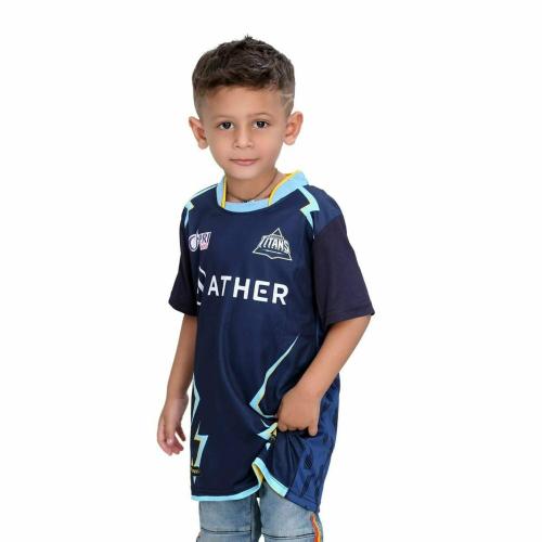 Pariferry Gujarat Titan IPL Jersey Half Sheeve IPL T-Shirt for Kids Blue 3-4 Y