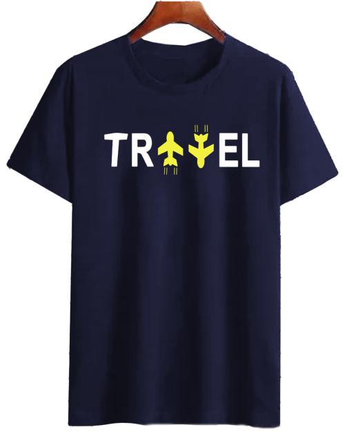 Round Neck Half Sleeve Dark Blue T-Shirt