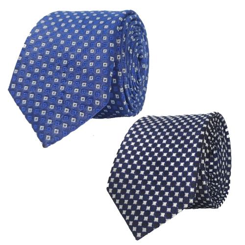 Exotique Blue & Black Microfiber Neck tie Combo For Men (ET0032MU)