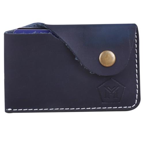 MMShopy Men Casual Blue Artificial Leather Card Holder - Mini (3 Card Slots)