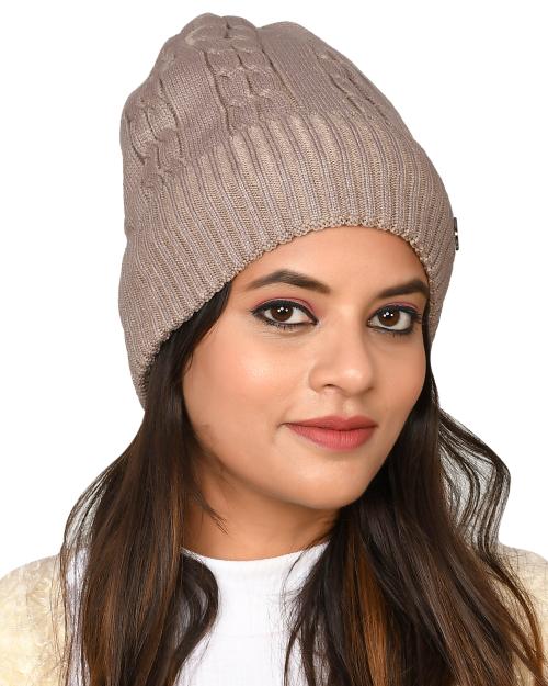 SoSh Designer Beautiful Velvet Woolen Winter Cap Hat for Women Warm snow beanie Winter hat