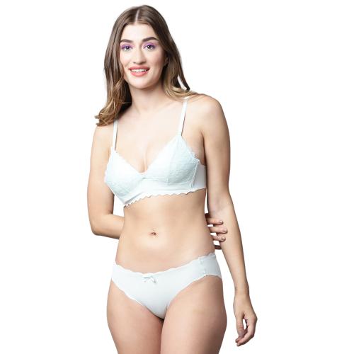 PrettyCat Women Black Lace Bra & Panty Set For Women (PC-SET-6097)