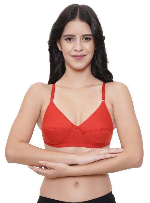 FEMULA Monika Padded Bra for Enhancing Bust, Making it look Bigger, Attractive and Natural for Women & Girls ( Red Colour, Size 36C )