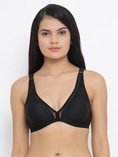 Clovia Black Solid Cotton Single Plunge Bras
