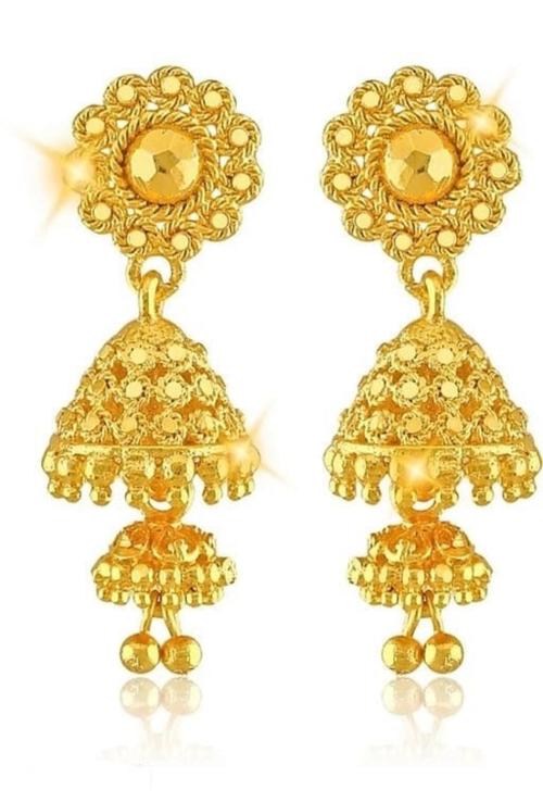 MANVEER ENTERPRISE 1 Gram Gold Earrings German Silver Tops Top Earring Jhumki Jhumkas Jumka Studs