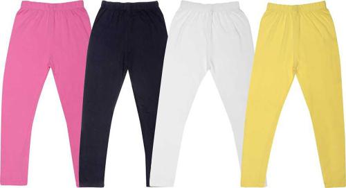 Tik Tok Wears Girls Multicolor Solid Cotton Blend Pack of 4 Leggings