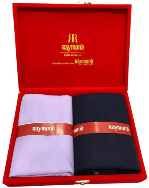 Raymond Polycotton Light Blue Shirt & Trouser Fabric in Velvet Box Packing (Shirt-2.50 m, Pant-1.30 m)