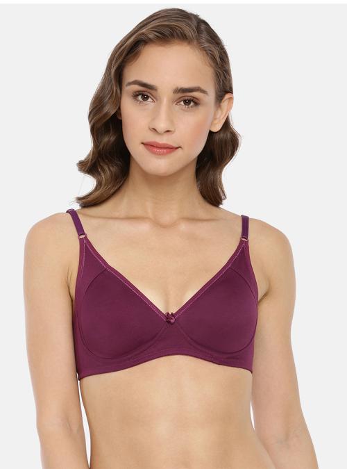 Macrowoman W Series Women Purple Solid Cotton Blend Single Bra