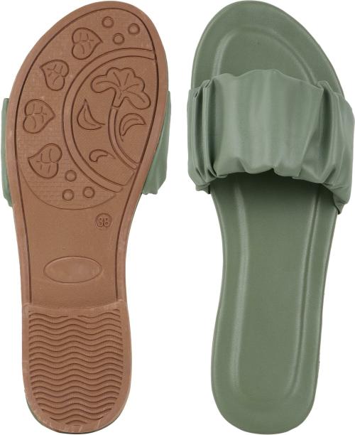 Shoetoes Women Flat Sandals (Green)
