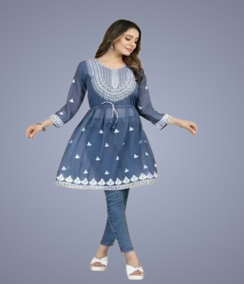 happy design Women embroidered georgette Top