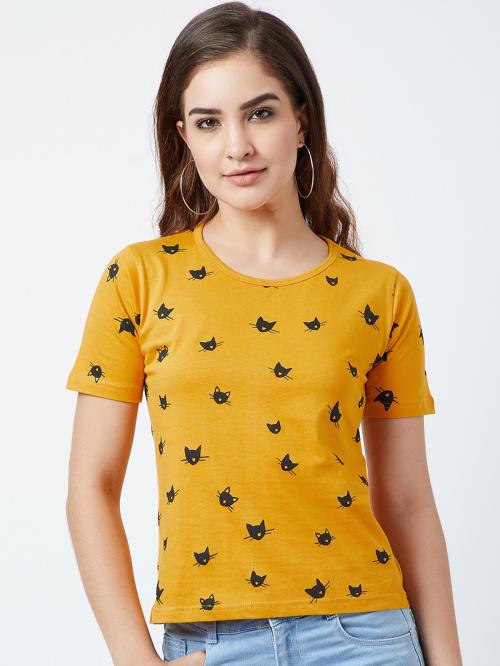 Popster Printed Cotton Round Neck Regular Fit Half Sleeve Womens T-shirt Womens T-Shirt l women tshirt l tshirt for women