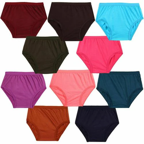 YELLOWDELIGHT Girls Multicolor Pure Cotton Pack Of 10 Panty