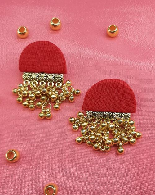 HOPMEE Light White Handmade Fabric Earrings Fabric Stud Earring