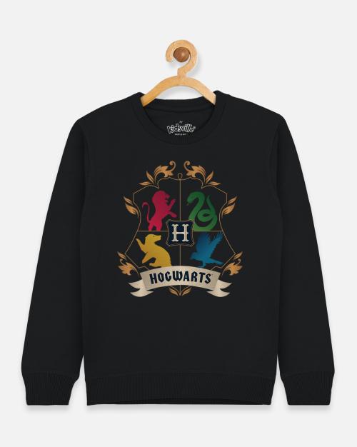 Kidsville Harry Potter Printed Black Sweatshirt For Girls