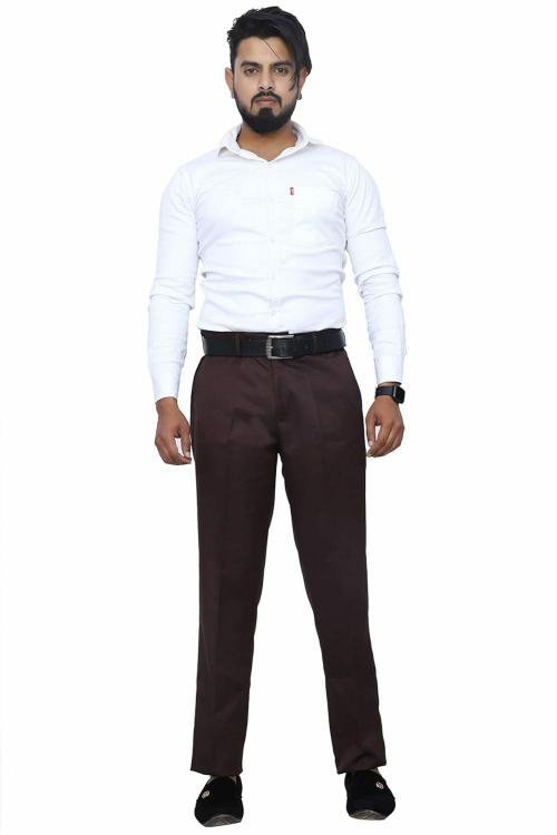 KRG FASHION Men's Reguler Fit Poly Cotton Trouser Pant's Relaxed for Office and Casual Wear