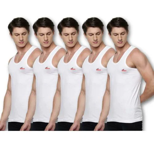 Renox Men's Premium Cotton Vest _White_Pack of 5_XXL_100cm