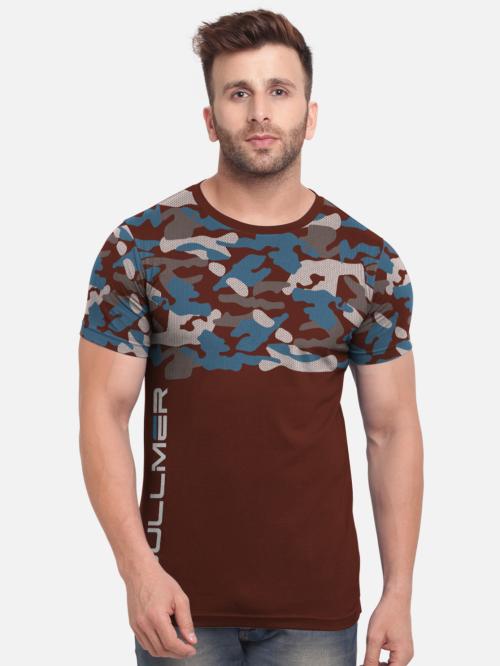 BULLMER Rust Printed Half sleeve Single Round Neck T-shirt For Men T Shirt For Men | Men T Shirt | Men Tshirt | Tshirt for Men | T Shirts | Tshirts | Oversized Tshirt | Men Tshirt