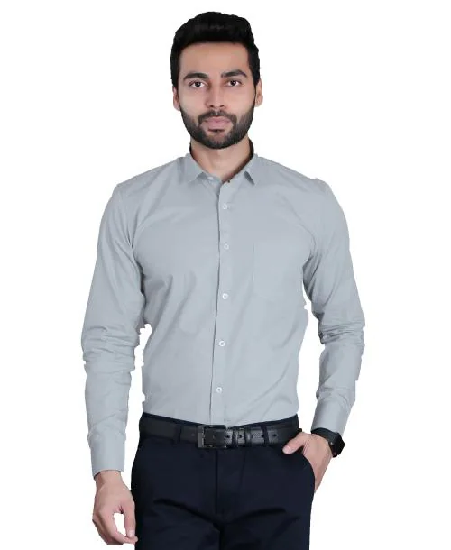 Buy 5THANFOLD Men Cement Pure Cotton Formal Shirt Online at Best Prices