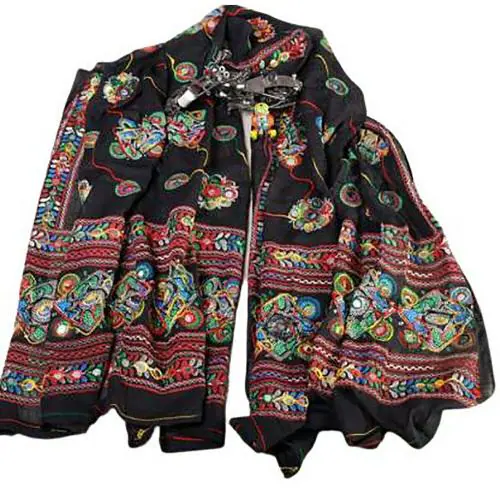 KKC -KIANA DRESSES Women Embroidered Cotton Blend Dupatta