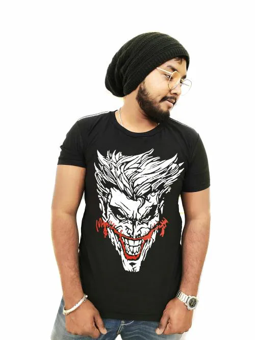 F-klan glow in the dark round neck Laughing Joker design T-Shirt M