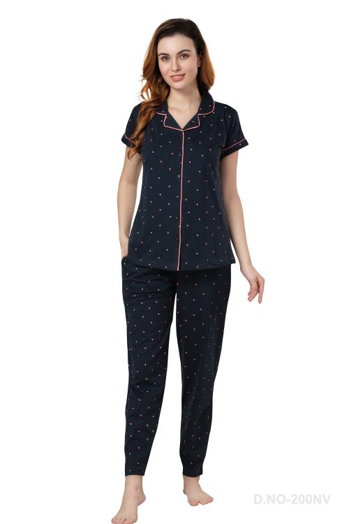 NIGHT VIEW NIGHTUIT 100% Hoisery Cotton Night Suit for Women/Girls in Half Sleeve with Pajama for Comfortable Sleep, Night Suit