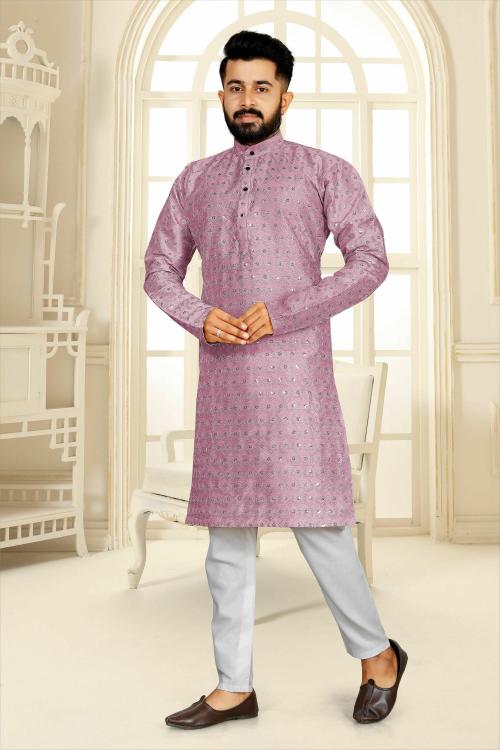 Buy EARTH ART Mono Banglory Embroidery Full Patti Seqence Kurta For men ...