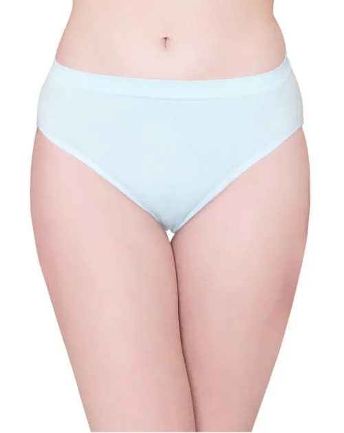 BodyX Women's Microfiber Spandex Sky Solid Seamless Premium Bikini Panty BX502-Pack of 1